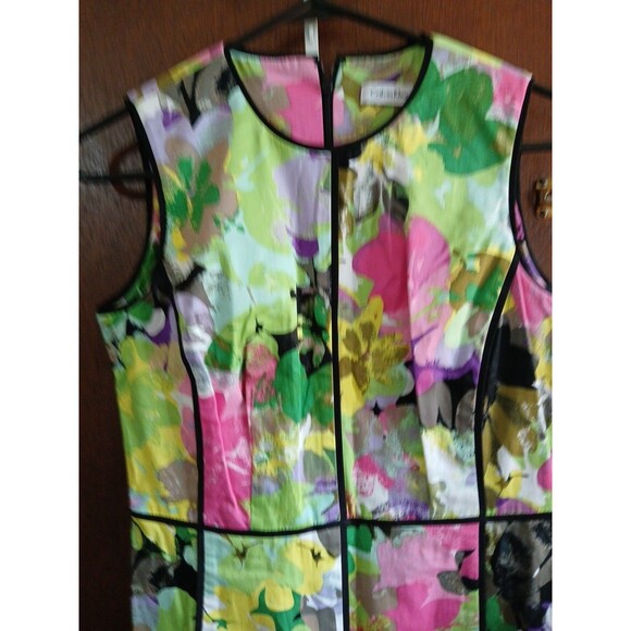 Calvin Klein Dress Womens 6 Watercolor Floral Sleeveless Sheath Artsy Career - Picture 9 of 16